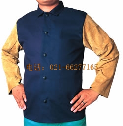 尊黃色皮袖阻燃布焊服