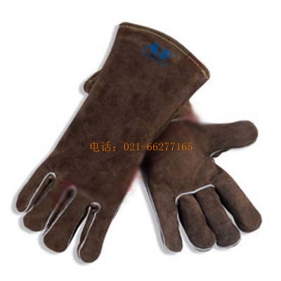 咖啡色牛二層皮手套